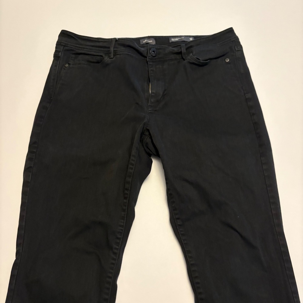 J. Jill Authentic Fit Jeans Women 12 Black Slim Ankle Stretch Denim 0437